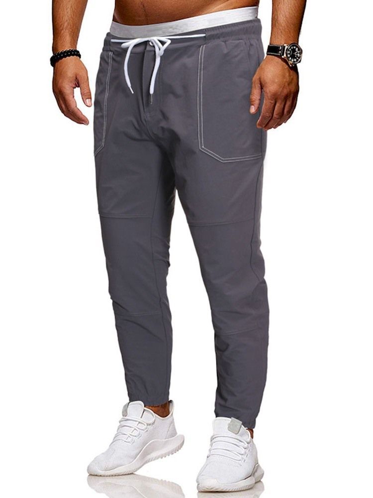 Pantalons Crayon Unis Pour Hommes Pantalons Décontractés Taille Moyenne Pour Hommes