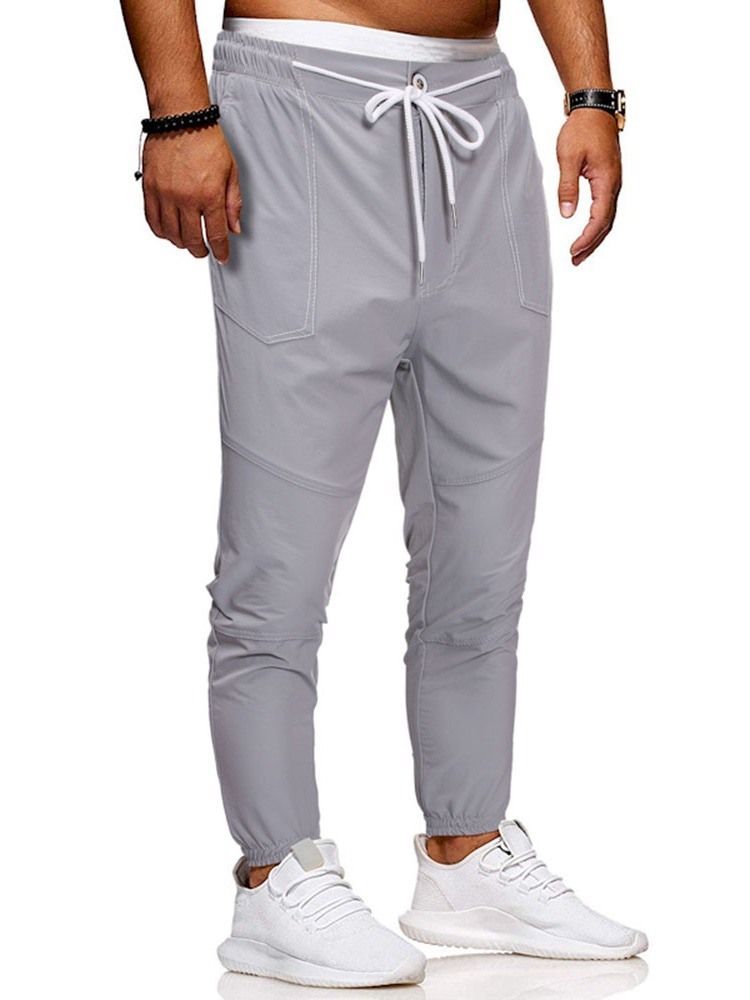 Pantalons Crayon Unis Pour Hommes Pantalons Décontractés Taille Moyenne Pour Hommes