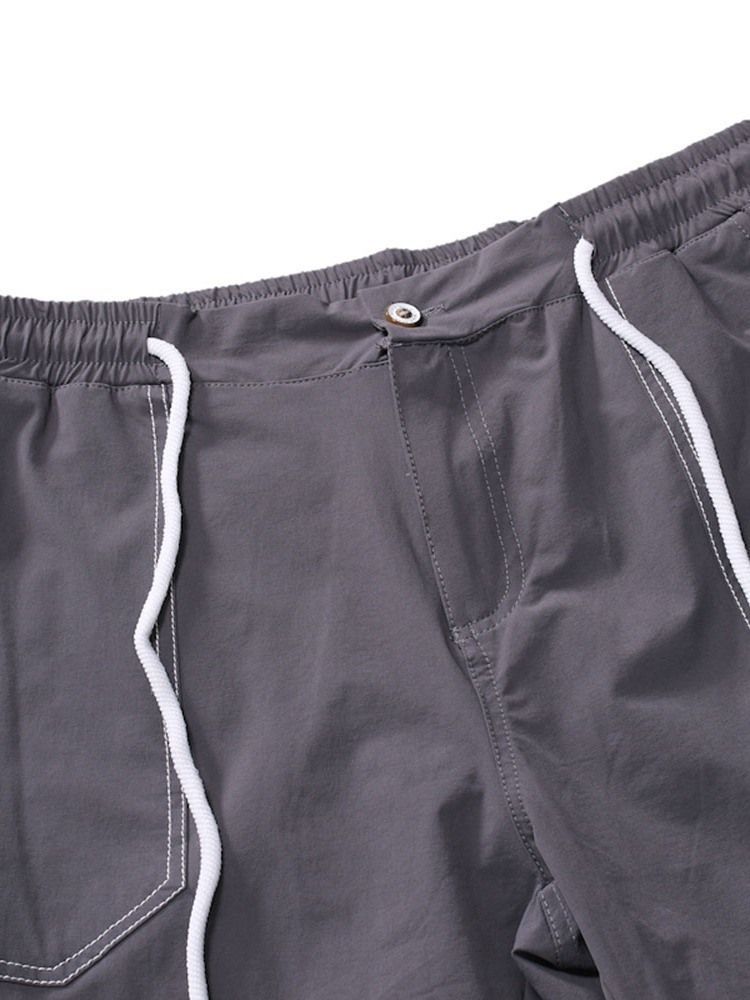 Pantalons Crayon Unis Pour Hommes Pantalons Décontractés Taille Moyenne Pour Hommes