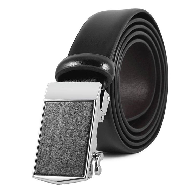 Ceinture À Boucle Automatique En Cuir De Vachette Pour Hommes