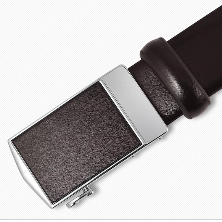 Ceinture À Boucle Automatique En Cuir De Vachette Pour Hommes