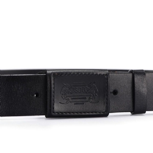 Ceinture À Boucle Lisse En Cuir Véritable Haut De Gamme Sans Allergènes Pour Hommes