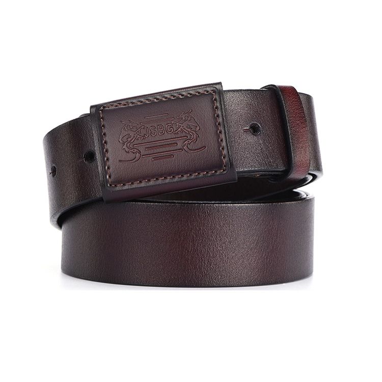 Ceinture À Boucle Lisse En Cuir Véritable Haut De Gamme Sans Allergènes Pour Hommes