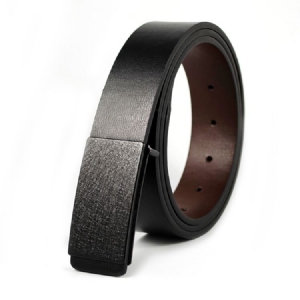 Ceinture En Cuir À Boucle Lisse Pour Hommes