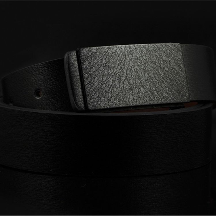 Ceinture En Cuir À Boucle Lisse Pour Hommes