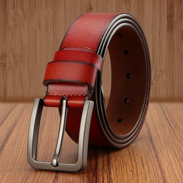 Ceinture En Cuir Double Couleur Pour Hommes