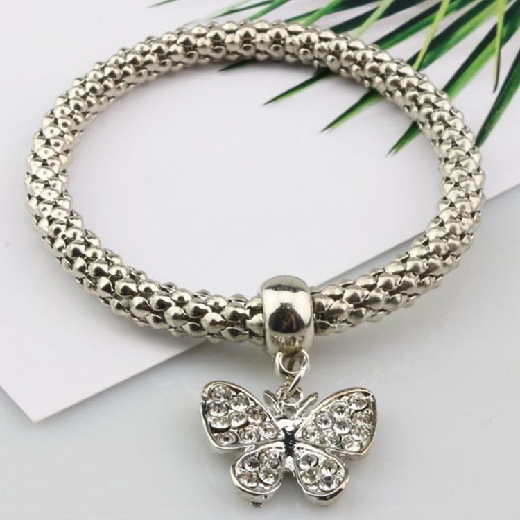 Bracelet À Pendentif Papillon À Trois Couches