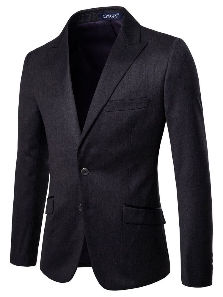 Blazer Uni À Boutonnage Simple Pour Homme 2 Pièces