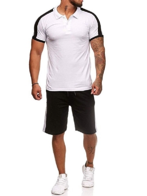 Bouton Couleur Bloc Décontracté Tenue Homme