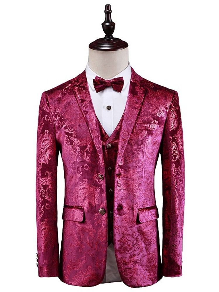 Costume De Fête 3 Pièces À Imprimé Floral Pour Hommes