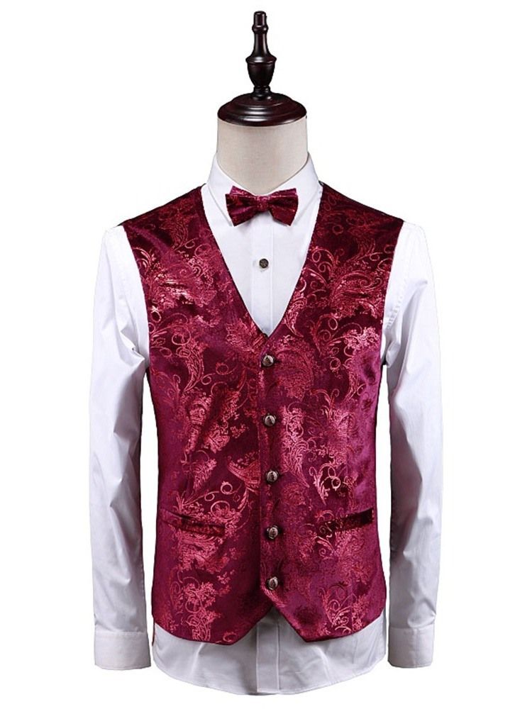 Costume De Fête 3 Pièces À Imprimé Floral Pour Hommes