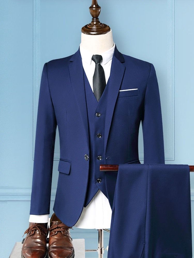 Costume Habillé Pour Homme À Un Bouton Avec Poche Blazer