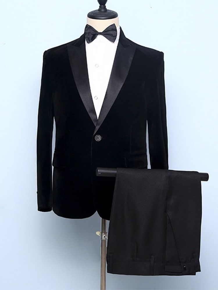 Costume Habillé Pour Hommes Avec Bouton De Blazer Uni