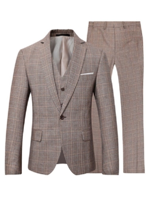 Costume Habillé Pour Hommes À Carreaux Un Bouton Blazer