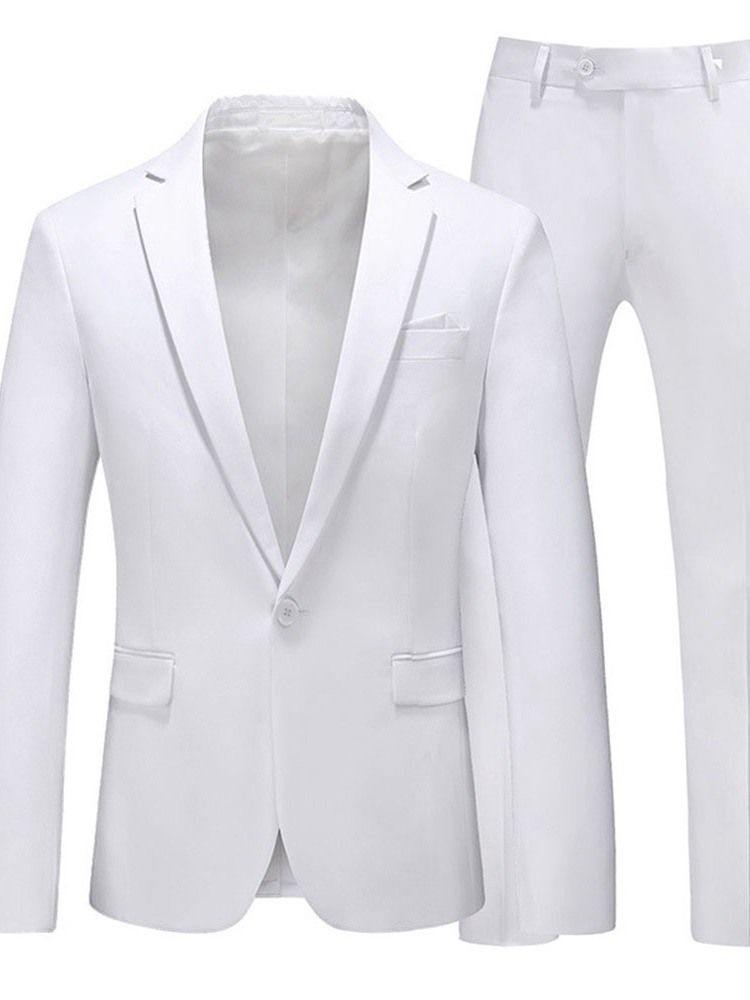 Costume Habillé À Un Bouton Pour Homme Blazer Uni