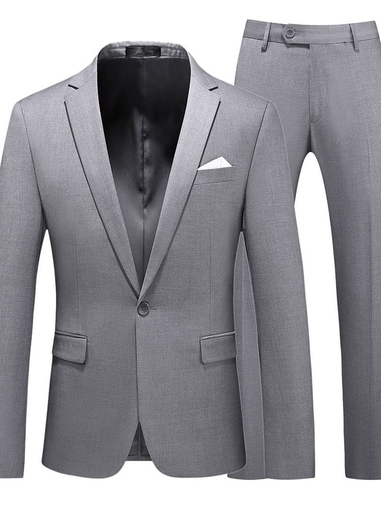 Costume Habillé À Un Bouton Pour Homme Blazer Uni