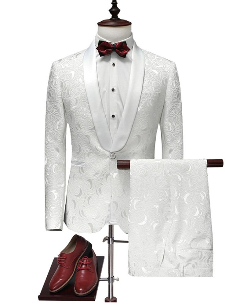 Costume Homme Blanc Classique À Un Bouton