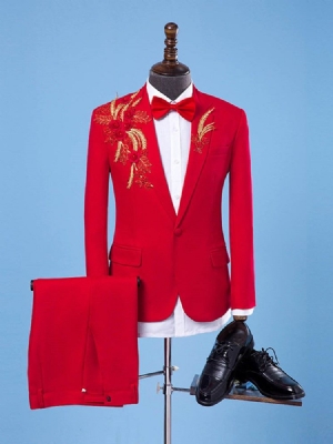 Costume De Mariage Pour Hommes De Broderie De Paillettes