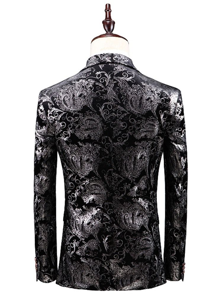 Costume De Robe De Soirée Décontractée Pour Hommes À Imprimé Floral 3 Pièces