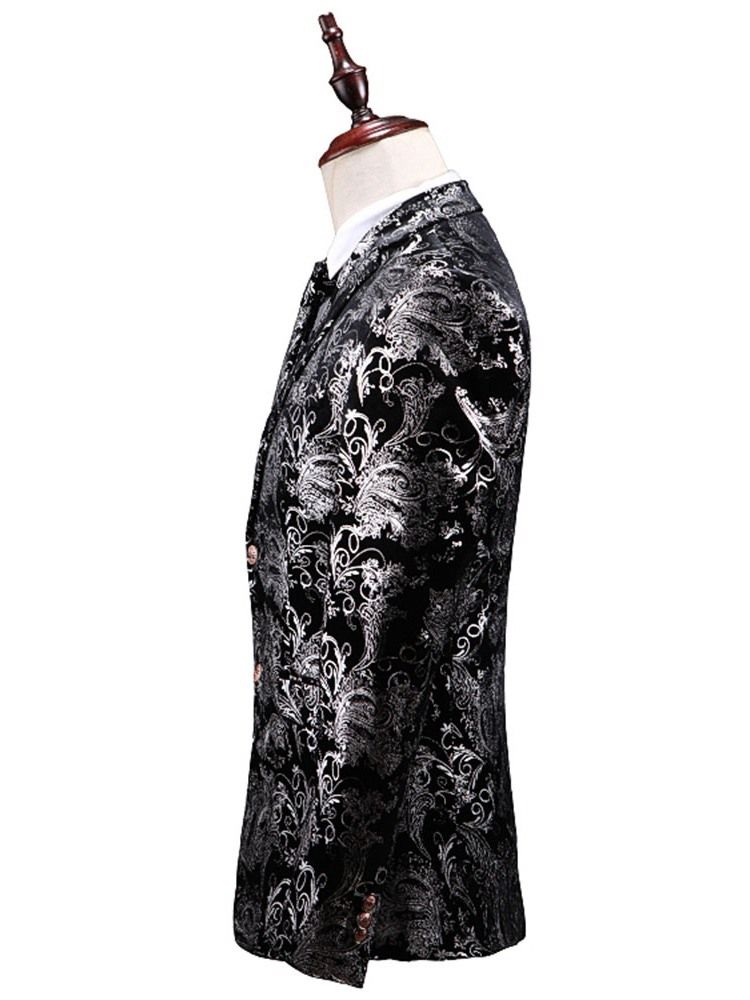 Costume De Robe De Soirée Décontractée Pour Hommes À Imprimé Floral 3 Pièces