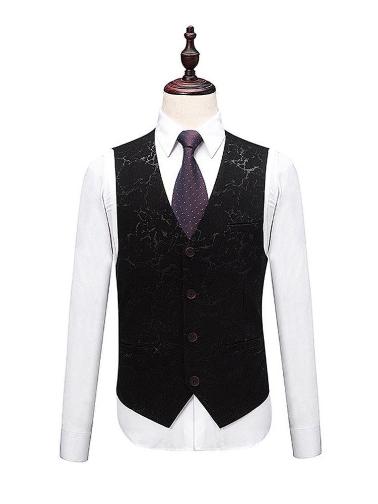 Imprimer Noir 3 Pièces Costumes De Mariage Ball Casual Pour Hommes