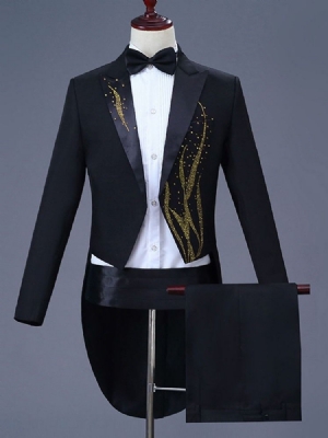 Pantalon Blazer À Fleurs Diamant Costume De Soirée Décontractée Pour Hommes