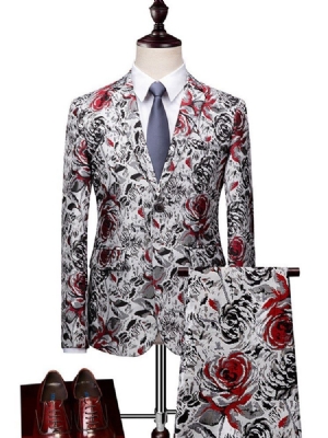 Pantalon De Blazer À Imprimé Floral Costumes De Bal Décontractés Pour Hommes