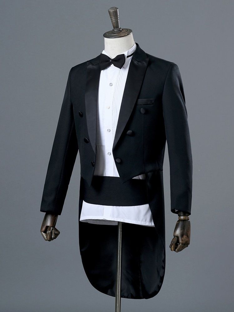 Pantalon De Blazer Uni À Un Bouton Costume De Soirée À Queue D'aronde Pour Homme