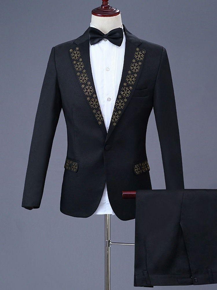 Un Bouton Diamant Blazer Pantalon Hommes Robe De Soirée Costume