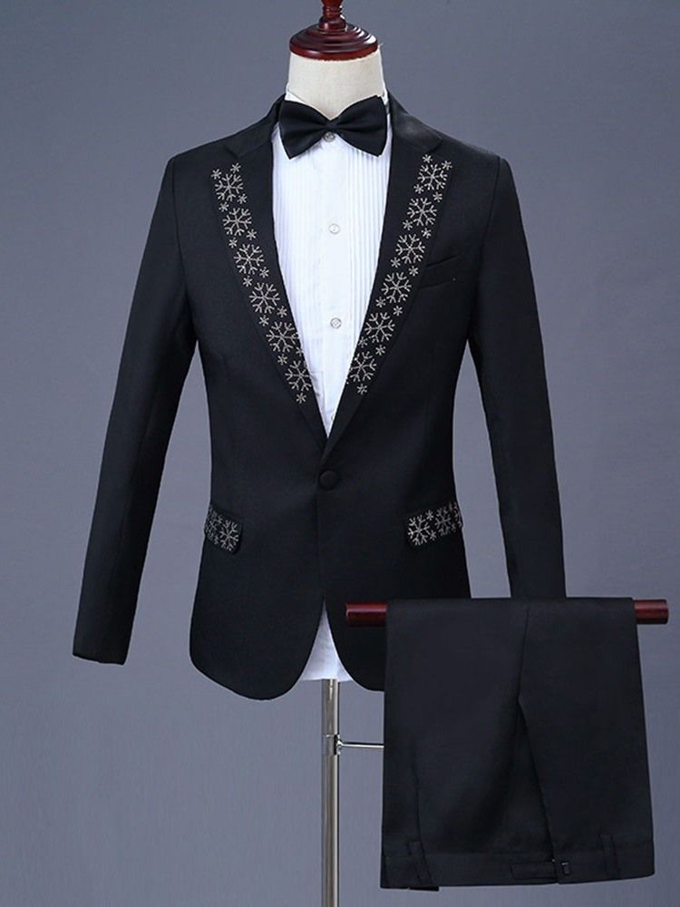 Un Bouton Diamant Blazer Pantalon Hommes Robe De Soirée Costume