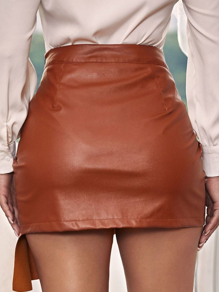 Jupe Asymétrique À Taille Moyenne Pour Femmes