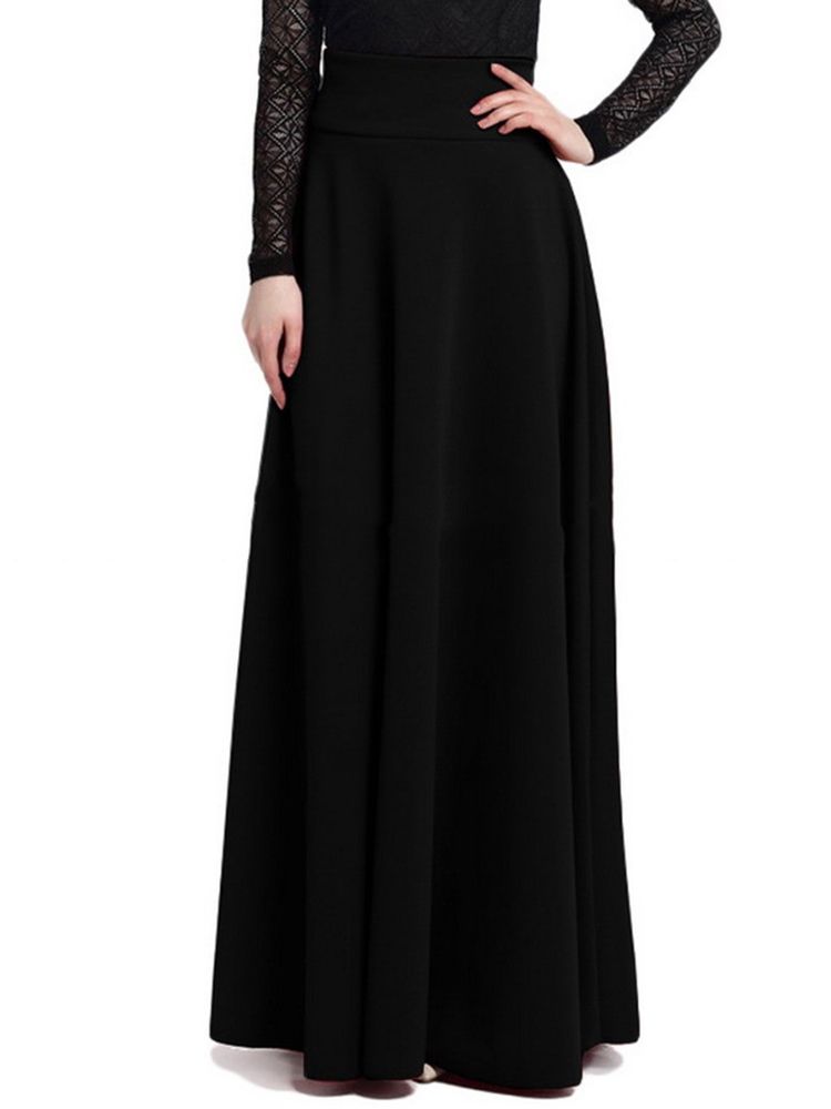 Jupe Maxi Longue Simple Vintage Pour Femmes