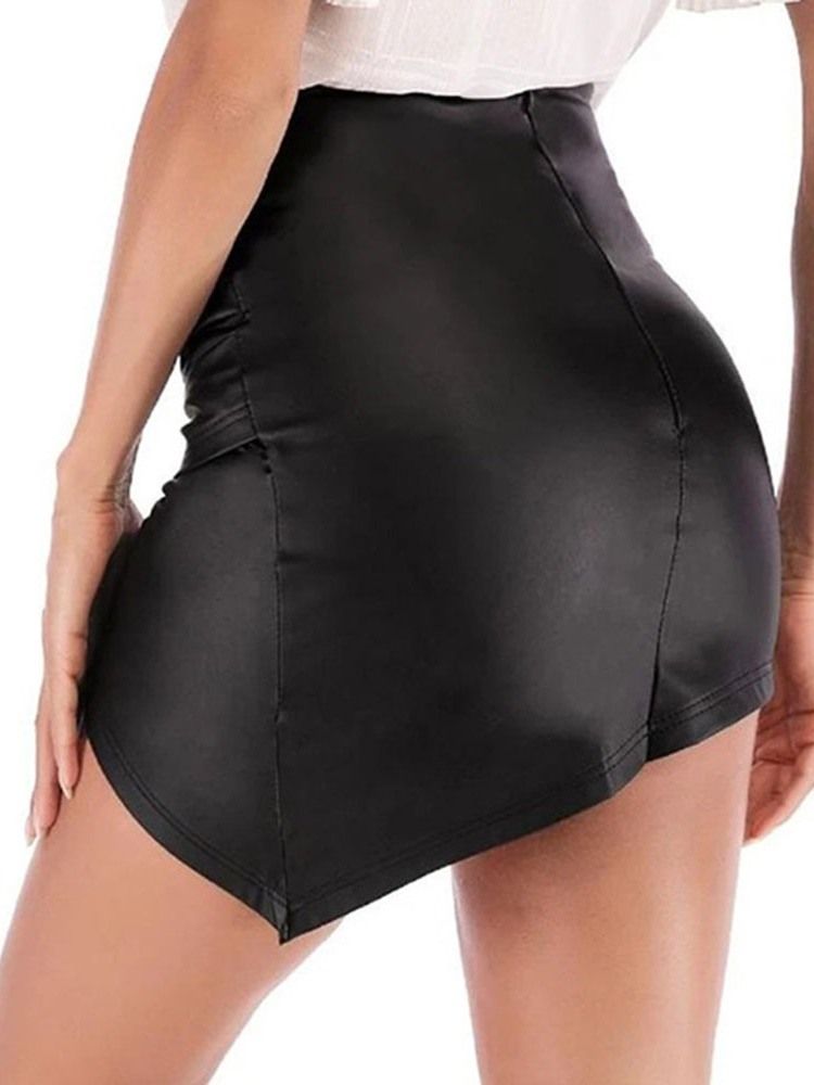 Mini Jupe Pour Femme Jupe Asymétrique À La Mode Unie