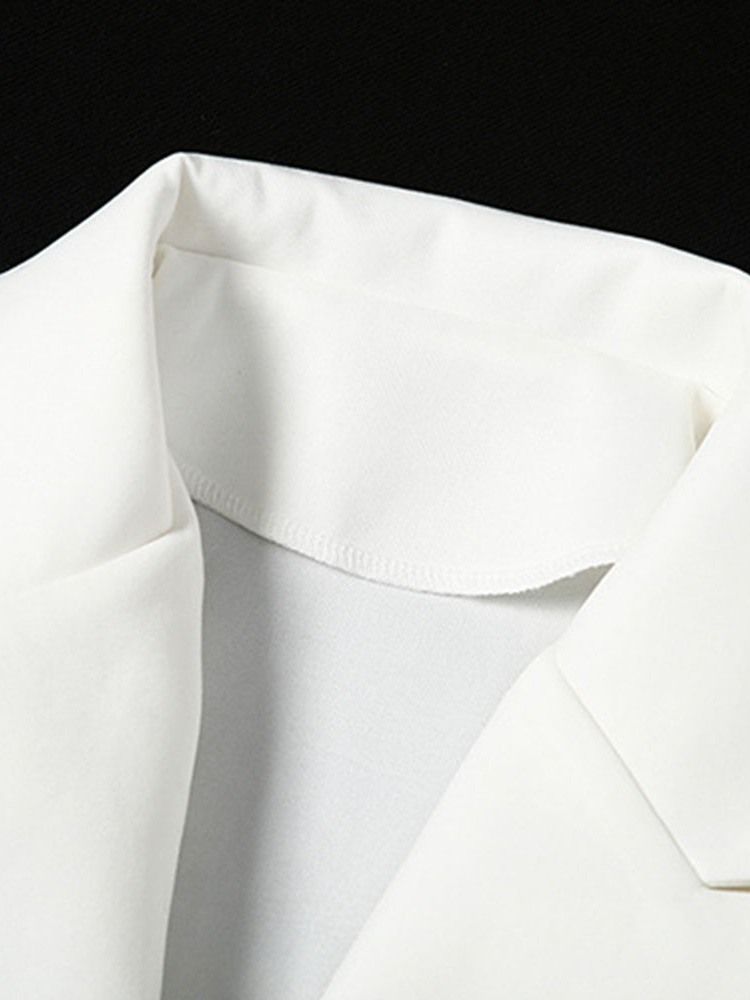 Robe À Boutonnage Simple À Manches Longues Au-dessus Du Genou Pour Femmes