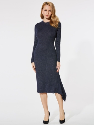 Robe Fourreau Asymétrique Mi-mollet Pour Femme