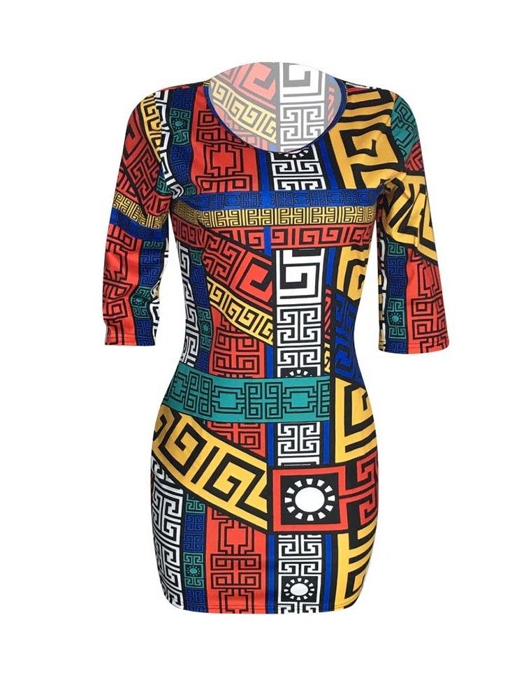 Robe Fourreau À La Taille Moyenne Et À La Mode Africaine Pour Femmes