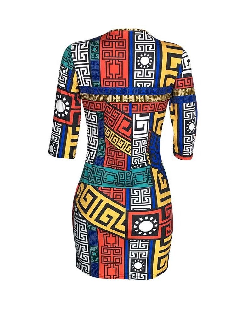 Robe Fourreau À La Taille Moyenne Et À La Mode Africaine Pour Femmes