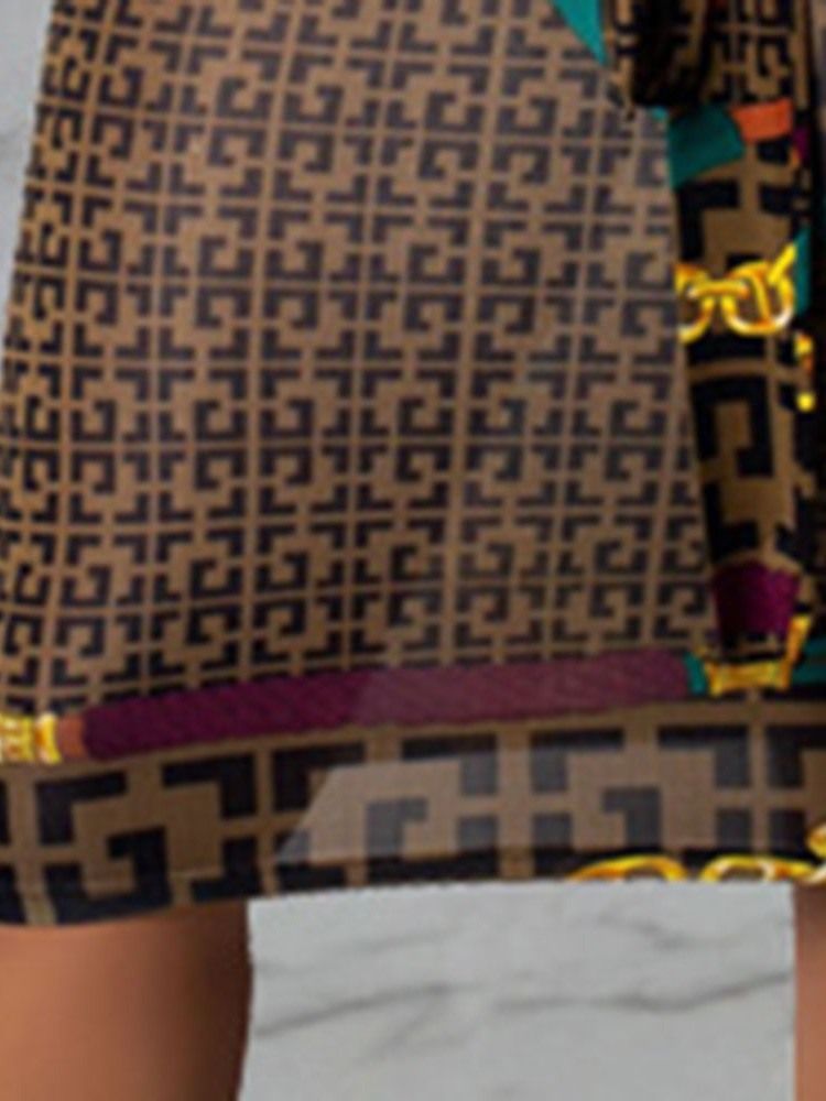 Robe Géométrique Crayon Mi-mollet À La Mode Africaine Pour Femmes