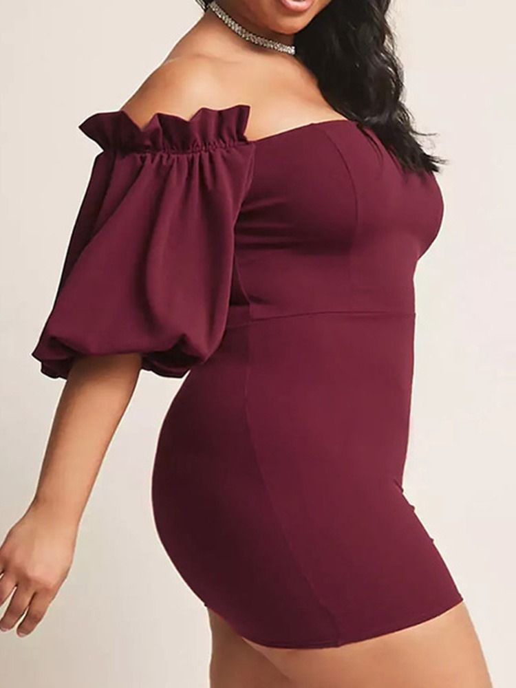 Robe Moulante Sexy À Manches Trois-quarts Pour Femmes Au-dessus Du Genou