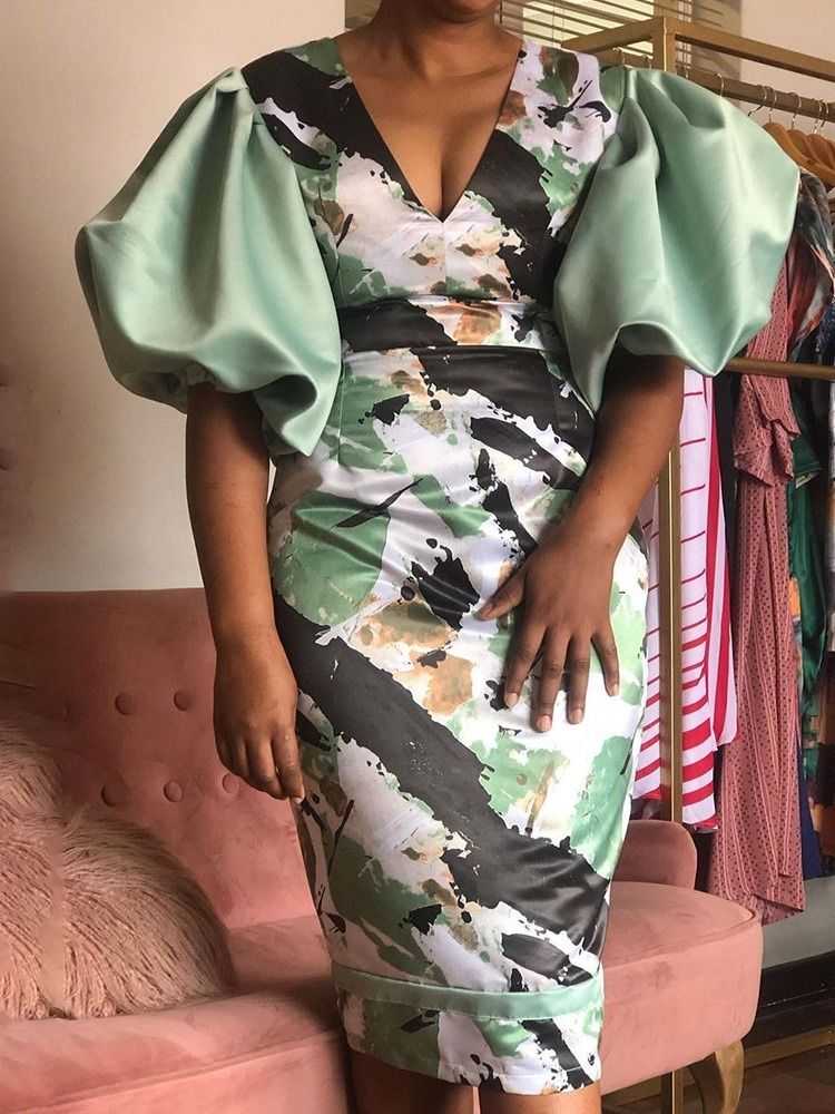 Robe Moulante À Taille Haute Et À Manches Longues Pour Femmes