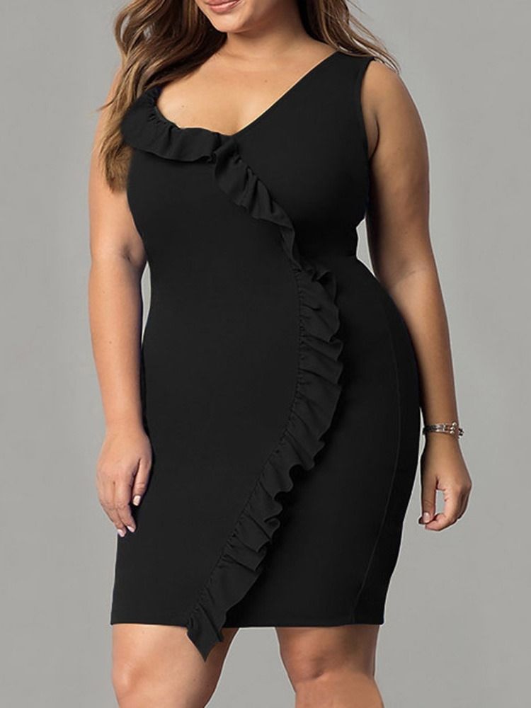 Robe Moulante À Taille Haute Sans Manches Pour Femmes