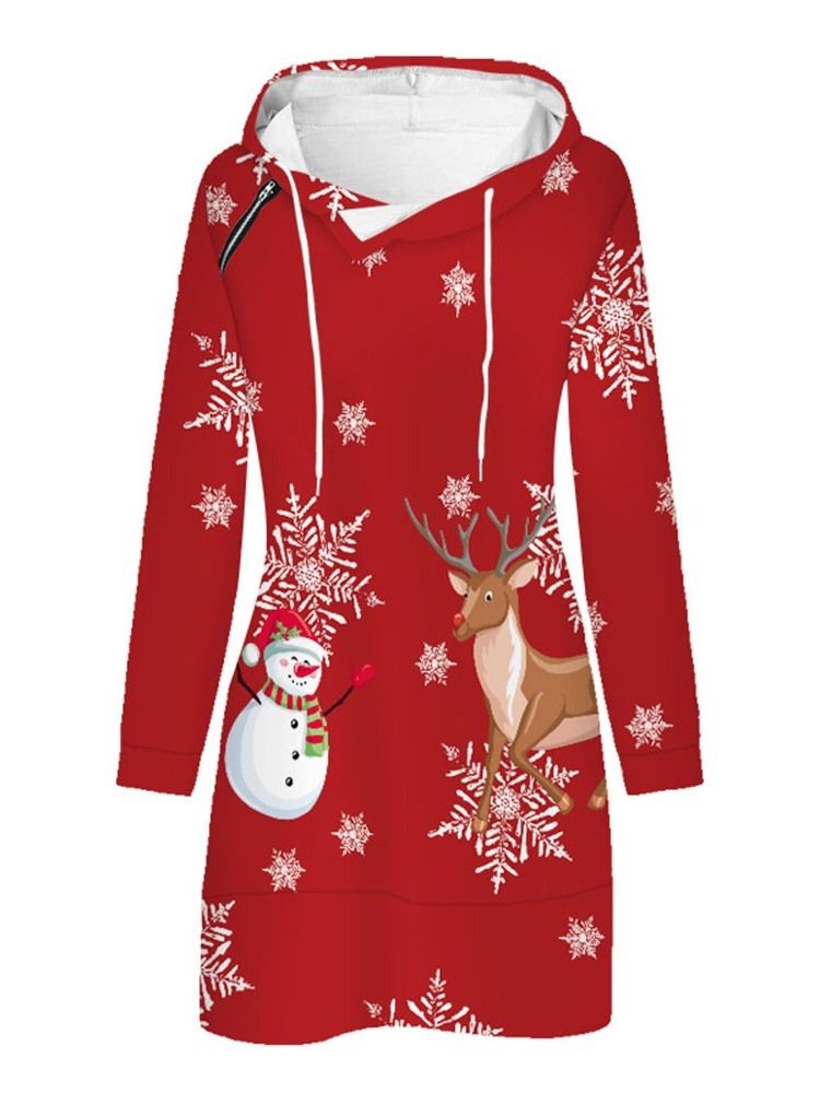 Robe De Noël À Capuche Et Taille Moyenne Pour Femmes Au-dessus Du Genou