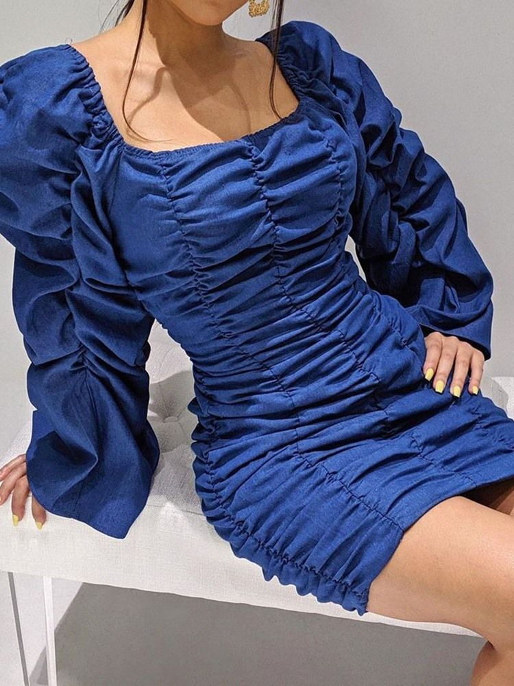 Robe Plissée Taille Haute À Épaules Dénudées Pour Femmes Au-dessus Du Genou