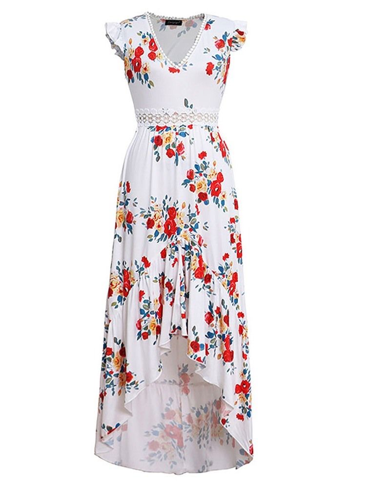 Robe Pull Douce À Col En V Et Imprimé Floral Pour Femmes