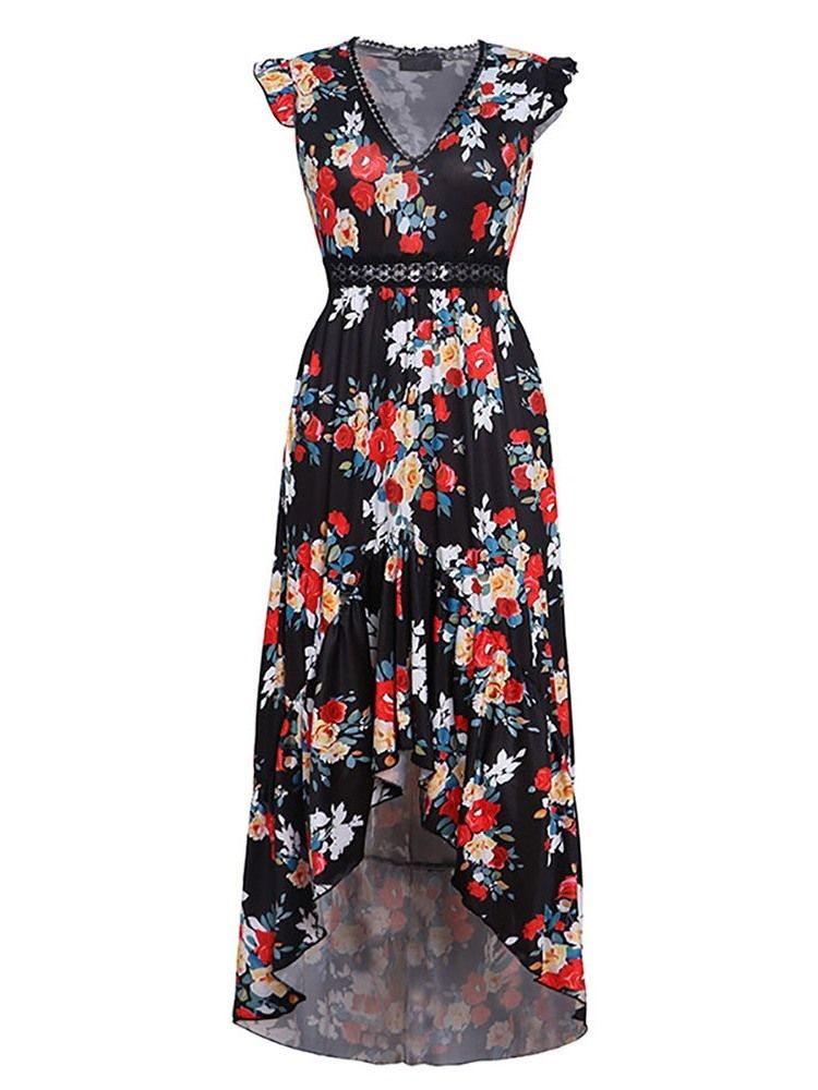 Robe Pull Douce À Col En V Et Imprimé Floral Pour Femmes