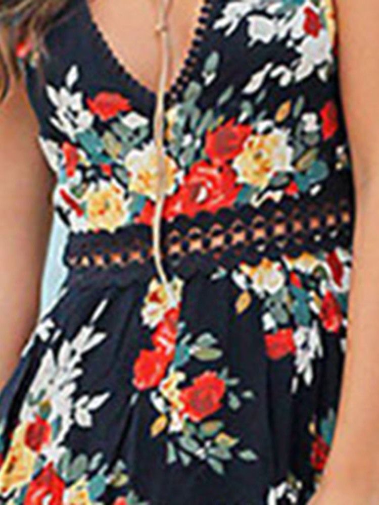 Robe Pull Douce À Col En V Et Imprimé Floral Pour Femmes