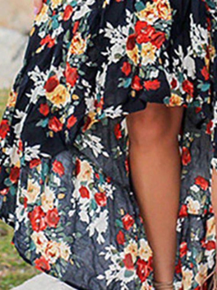 Robe Pull Douce À Col En V Et Imprimé Floral Pour Femmes