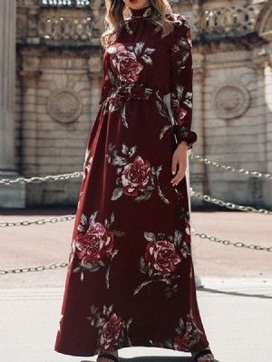 Robe Pull À Fleurs À Manches Longues Et À Manches Longues Pour Femmes