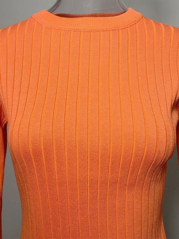 Robe Pull Moulante À Manches Longues Au-dessus Du Genou Pour Femmes