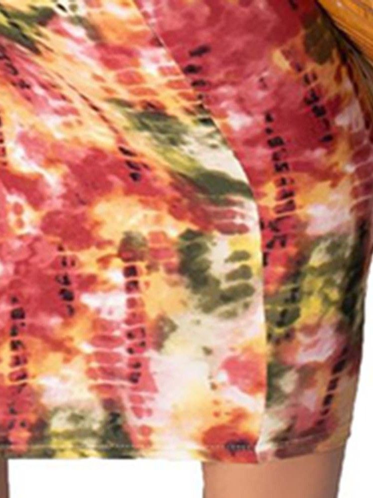 Robe Pull-over Sans Manches Au Look De Voyage Crayon Tie-dye Crayon Mi-mollet Pour Femmes